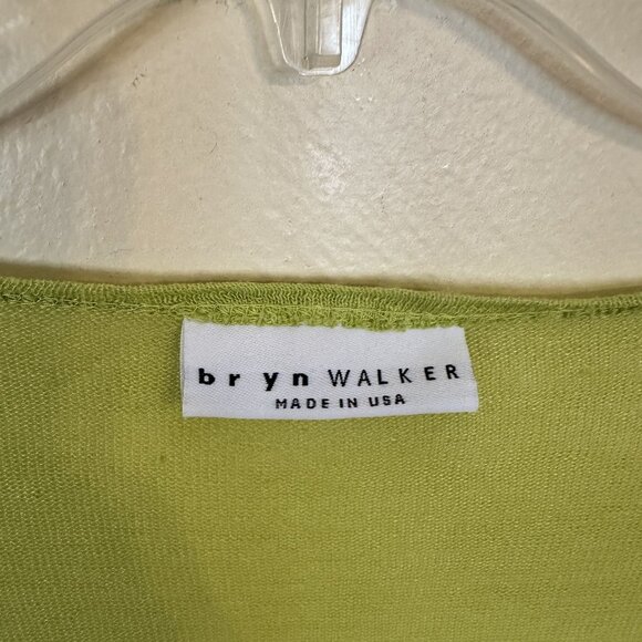 Bryn Walker Green Linen Blend V Neck Tunic Dress Womens Medium Beach Cover Up - Picture 2 of 10